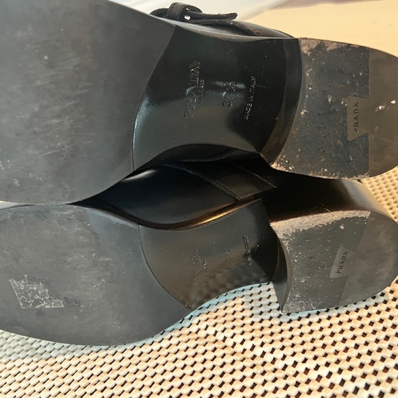 Almost New Prada Knee High Leather Boots Black Sz 7 - Picture 4 of 8